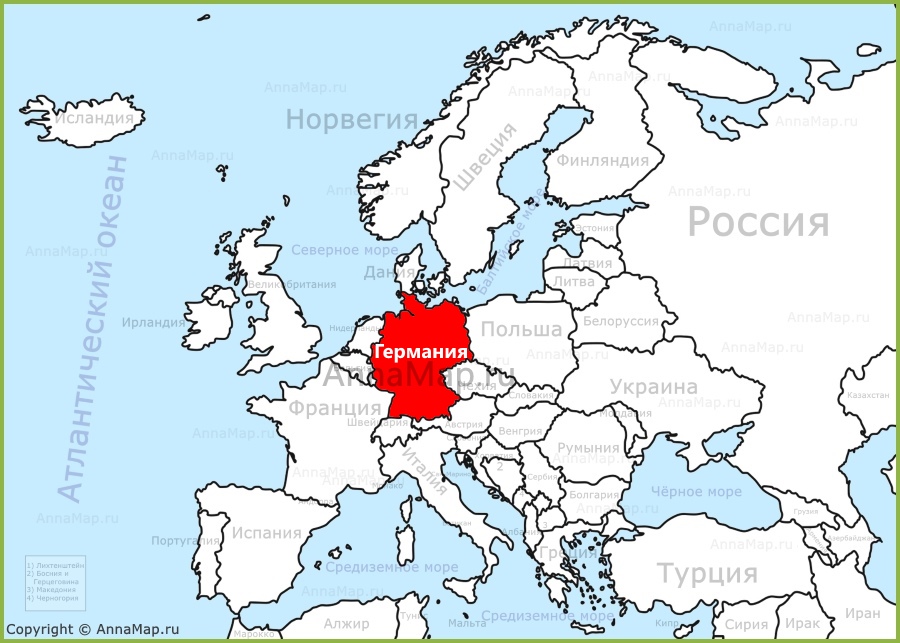в какой части европы находится германия