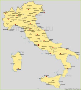 Карта Италии на русском языке - AnnaMap.ru