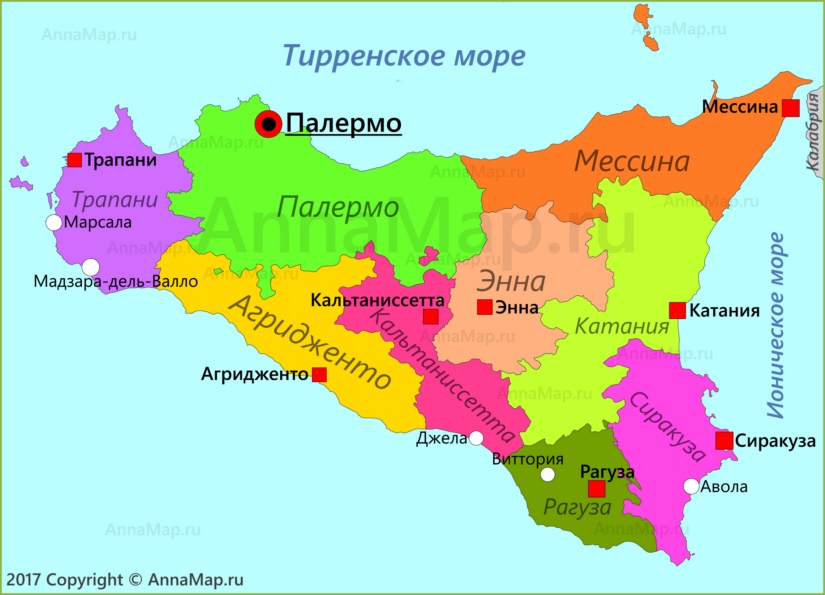 Карта Сицилии